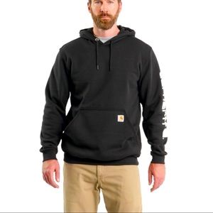 LOOSE FIT MIDWEIGHT LOGO SLEEVE GRAPHIC HOODIE